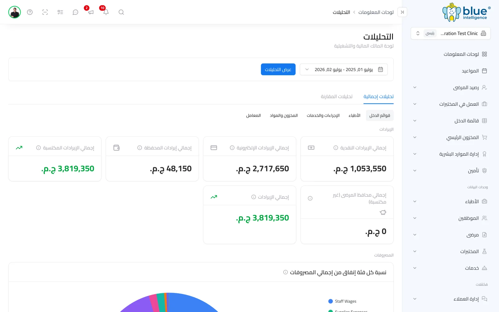 الحسابات والمصروفات